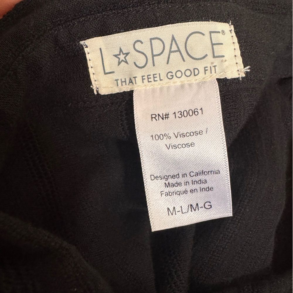 L' Space Anita Black Cover up Button Down Collar Neckline Semi Sheer M/L - Picture 8 of 8